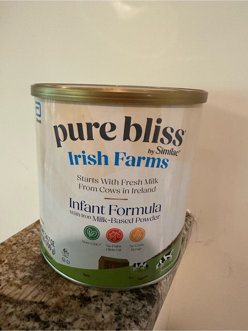 Empty Metal can Tin Pure Bliss upcycle 24.7 oz